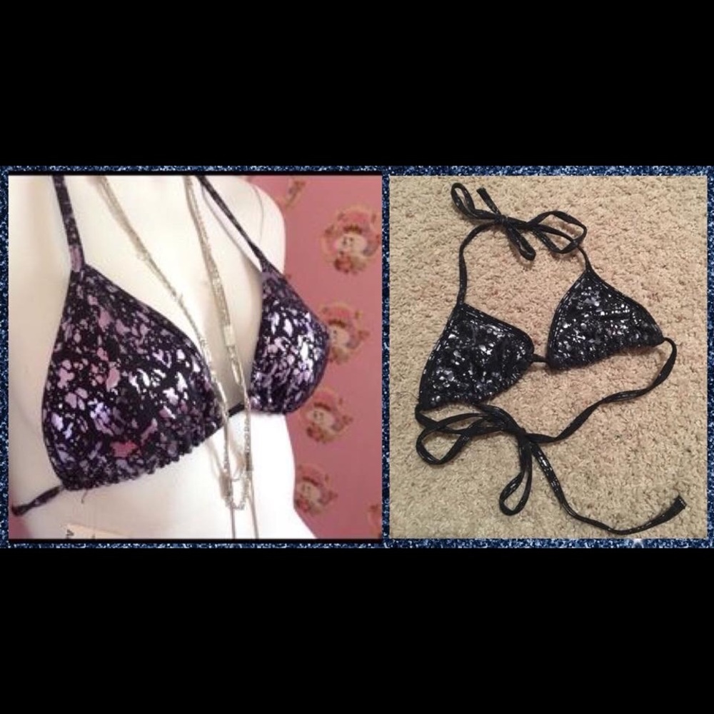 American Apparel silver splatter bikini top